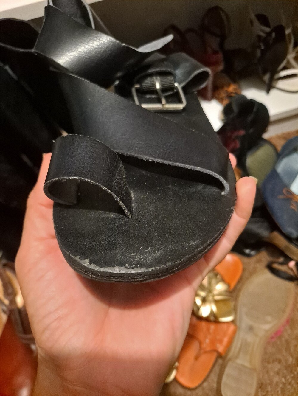 Mossimo Women's Black Leather Crisscross Slingback Sandals - Picture 13 of 16